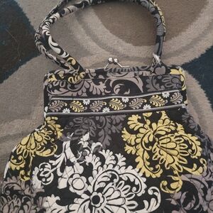 Vera Bradley Black and Yellow Floral Shoulder Bag